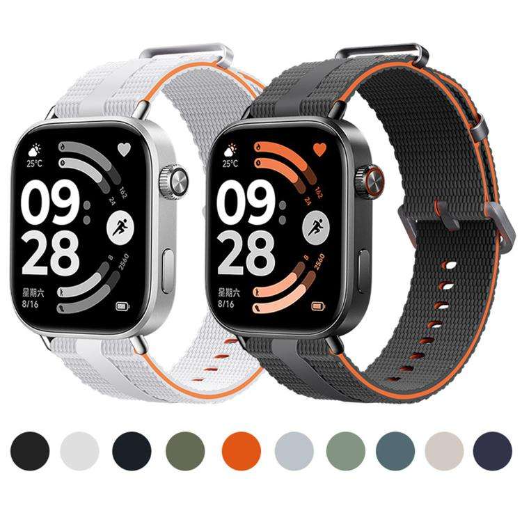 For Xiaomi Band 10 Pro / 9 Pro / Redmi Watch 6 Line Pattern Silicone Watch Band(Starlight Milky Tea)