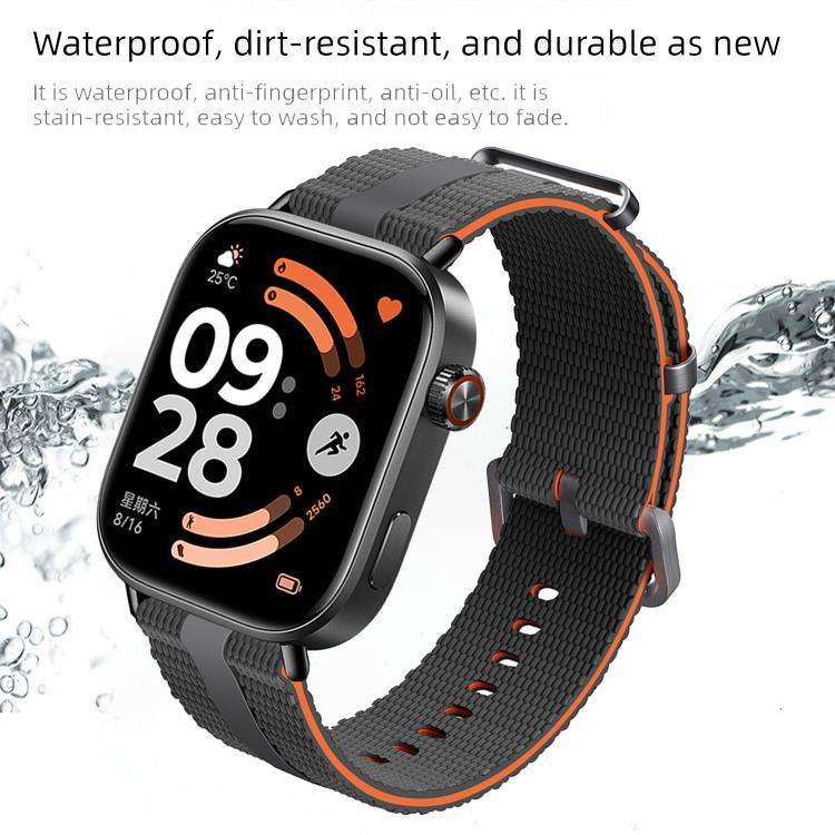 For Xiaomi Band 10 Pro / 9 Pro / Redmi Watch 6 Line Pattern Silicone Watch Band(Navy Blue Black)