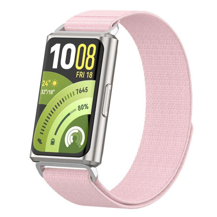 For Huawei Band 11 / Band 11 Pro Feather Light Round Tail Nylon Loop Metal Interface Watch Band(P...
