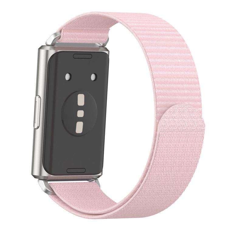 For Huawei Band 11 / Band 11 Pro Feather Light Round Tail Nylon Loop Metal Interface Watch Band(P...