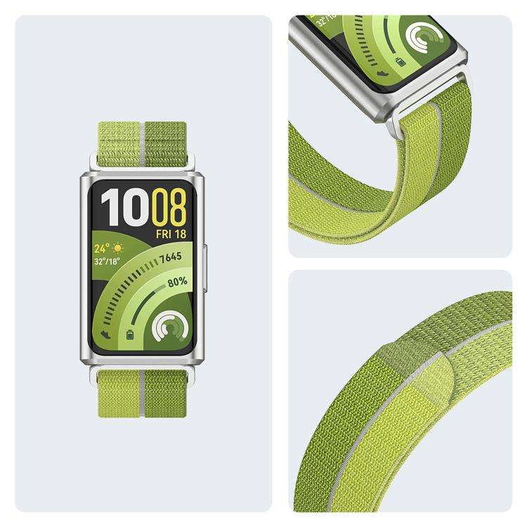 For Huawei Band 11 / Band 11 Pro Feather Light Round Tail Nylon Loop Metal Interface Watch Band(G...