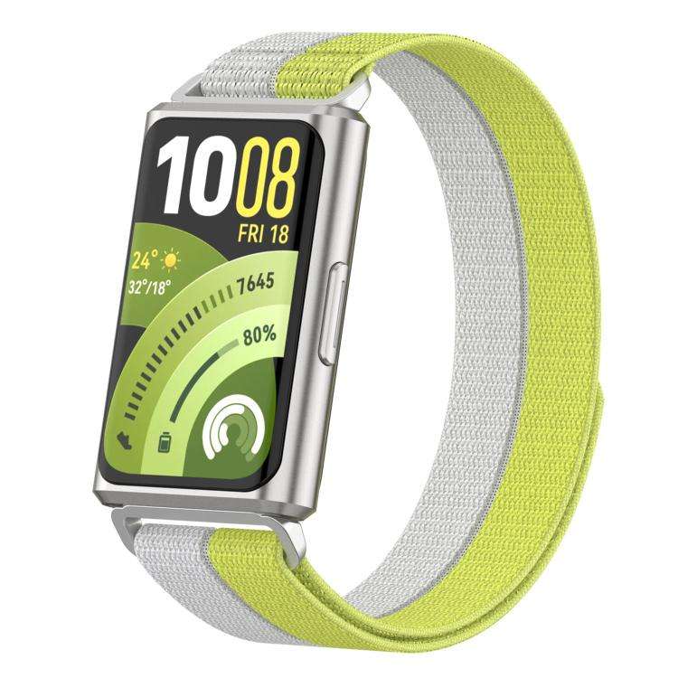 For Huawei Band 11 / Band 11 Pro Feather Light Round Tail Nylon Loop Metal Interface Watch Band(Y...