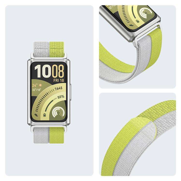 For Huawei Band 11 / Band 11 Pro Feather Light Round Tail Nylon Loop Metal Interface Watch Band(Y...