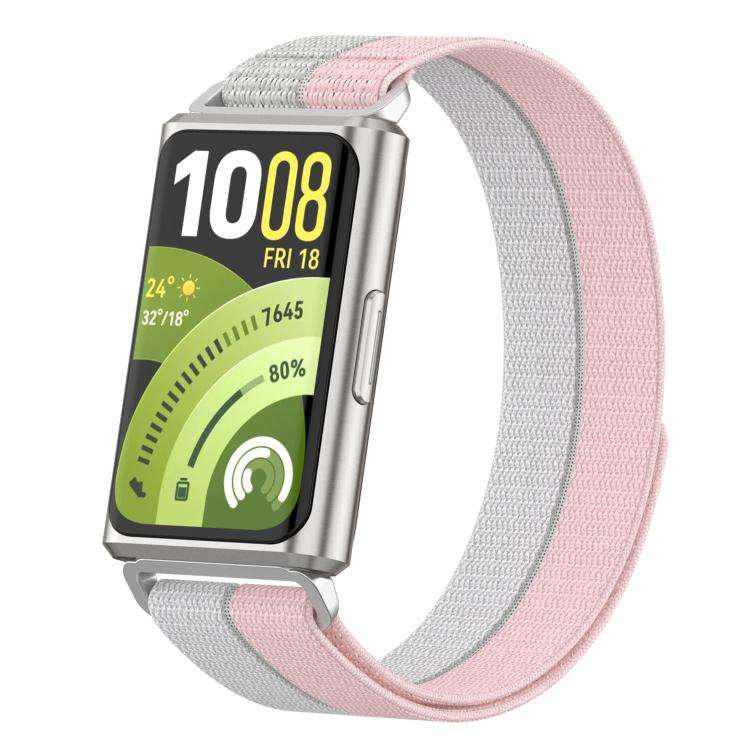 For Huawei Band 11 / Band 11 Pro Feather Light Round Tail Nylon Loop Metal Interface Watch Band(P...