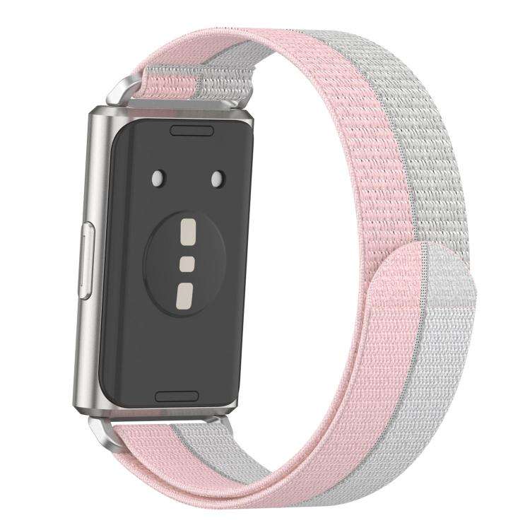 For Huawei Band 11 / Band 11 Pro Feather Light Round Tail Nylon Loop Metal Interface Watch Band(P...