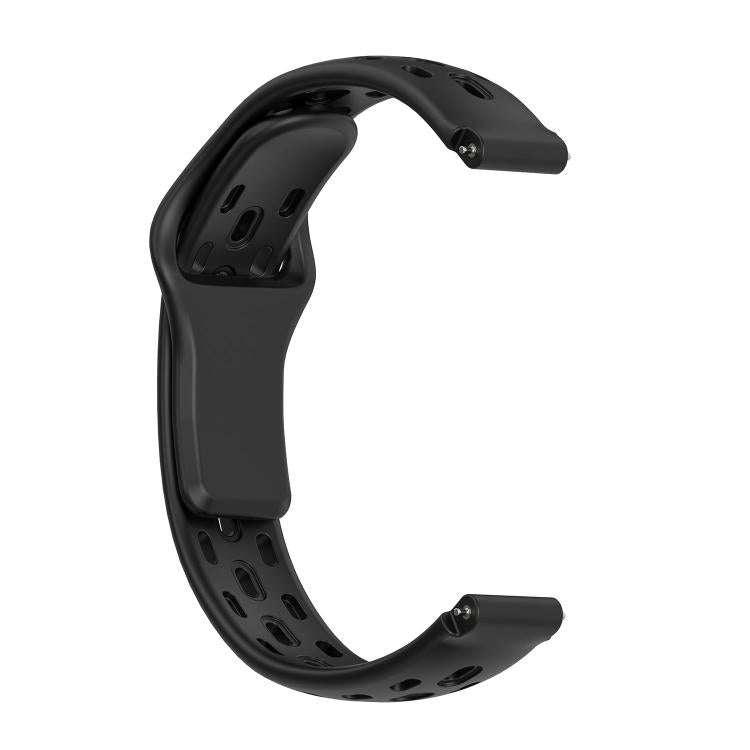 For Huawei Band 11 / Band 11 Pro Reverse Buckle Flat Perforated Breathable Silicone Watch Band(Bl...