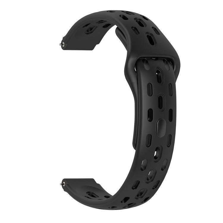 For Huawei Band 11 / Band 11 Pro Reverse Buckle Flat Perforated Breathable Silicone Watch Band(Bl...