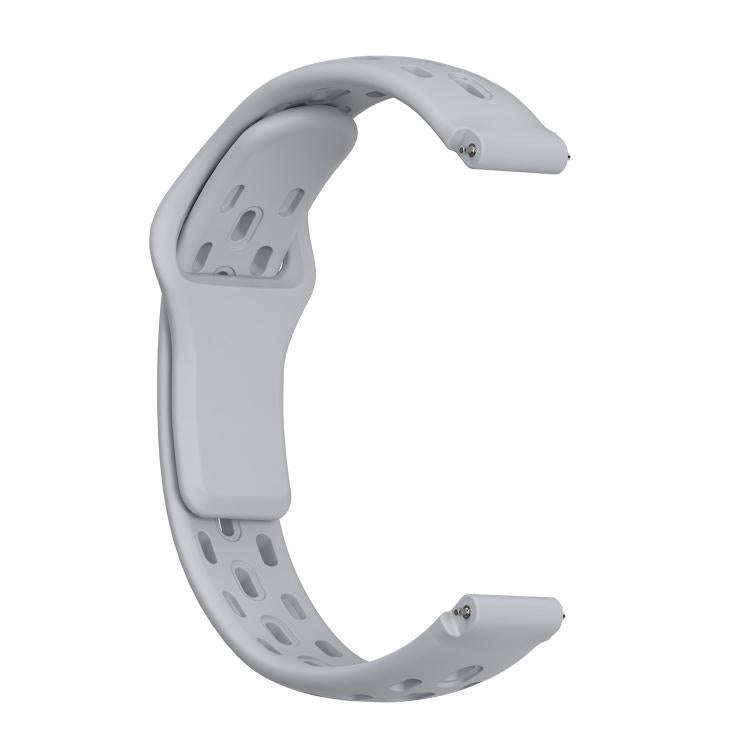 For Huawei Band 11 / Band 11 Pro Reverse Buckle Flat Perforated Breathable Silicone Watch Band(Grey)