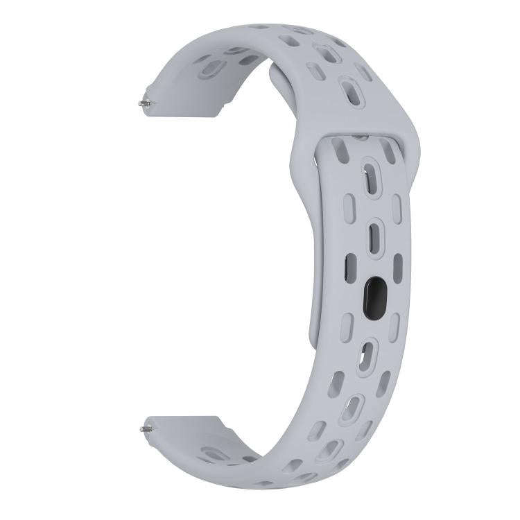 For Huawei Band 11 / Band 11 Pro Reverse Buckle Flat Perforated Breathable Silicone Watch Band(Grey)