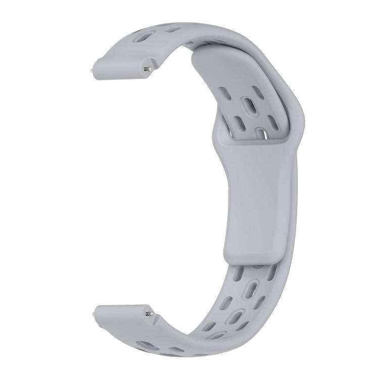 For Huawei Band 11 / Band 11 Pro Reverse Buckle Flat Perforated Breathable Silicone Watch Band(Grey)