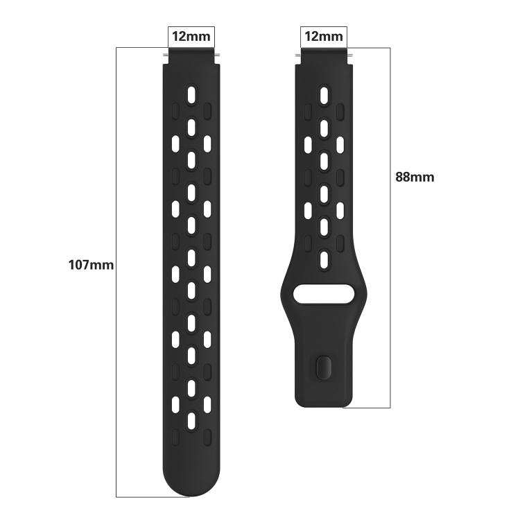 For Huawei Band 11 / Band 11 Pro Reverse Buckle Flat Perforated Breathable Silicone Watch Band(Bl...