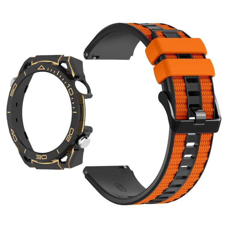 For Huawei Watch GT 5 Pro 46mm Spring Bar Style PC Watch Case Integrated Two Color Silicone Watch...