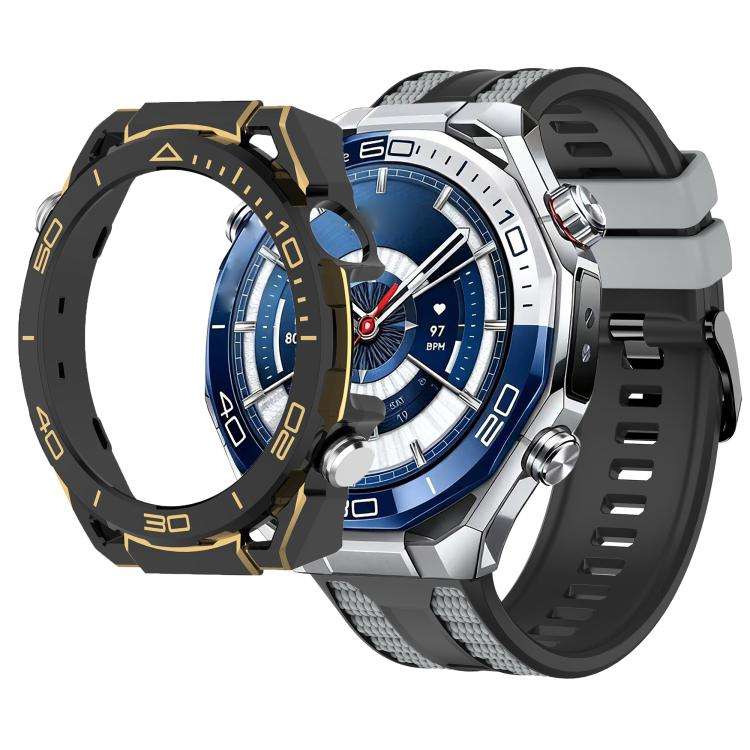 For Huawei Watch GT 5 Pro 46mm Spring Bar Style PC Watch Case Integrated Two Color Silicone Watch...