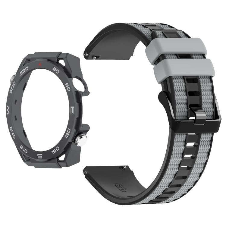 For Huawei Watch GT 5 Pro 46mm Spring Bar Style PC Watch Case Integrated Two Color Silicone Watch...