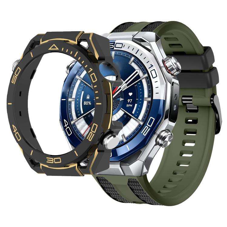 For Huawei Watch GT 5 Pro 46mm Spring Bar Style PC Watch Case Integrated Two Color Silicone Watch...