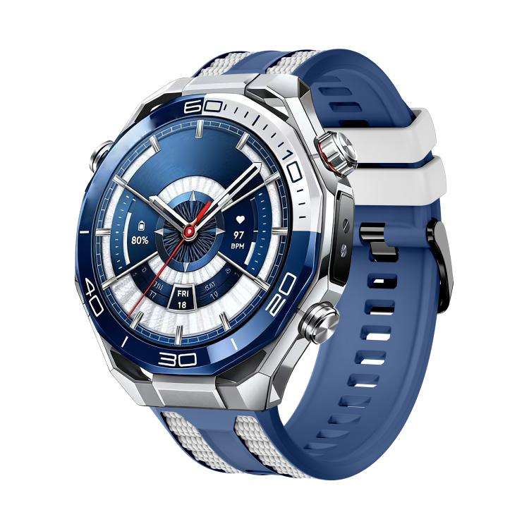 For Huawei Watch GT 5 Pro 46mm Spring Bar Style PC Watch Case Integrated Two Color Silicone Watch...