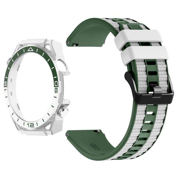 For Huawei Watch GT 5 Pro 46mm Spring Bar Style PC Watch Case Integrated Two Color Silicone Watch...