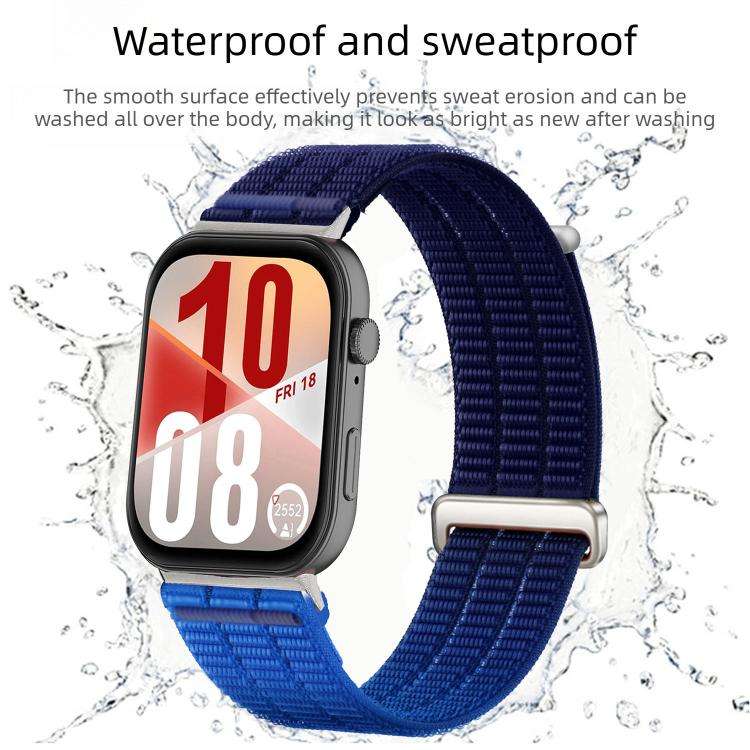 For Huawei Watch Fit 5 / Fit 5 Pro / Fit 4 Double-Link Cloud-Feel Breathable Nylon Loop Metal Hea...