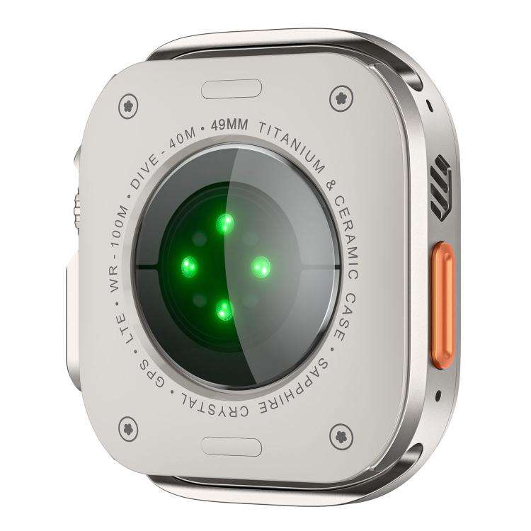 For Apple Watch Ultra 3 / 2 / 1 49mm Rhombus Texture Style Metal Watch Protective Case(Titanium)
