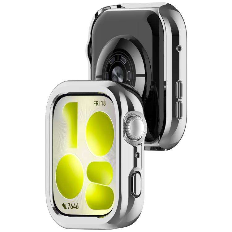 For Huawei Watch Fit 5 Pro Half Coverage Hollow PC Watch Protective Case(Silver)
