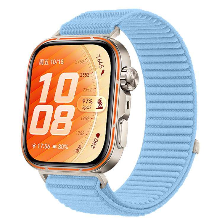 For Huawei Watch Fit 5 / Fit 5 Pro Woven Nylon Hook And Loop Fastener Metal Interface Watch Band(...