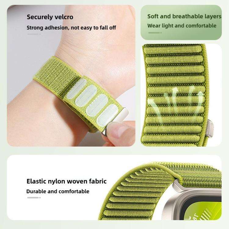 For Huawei Watch Fit 5 / Fit 5 Pro Woven Nylon Hook And Loop Fastener Metal Interface Watch Band(...