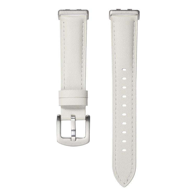 For Huawei Band 11 / Band 11 Pro Plain Genuine Leather Watch Band(White)