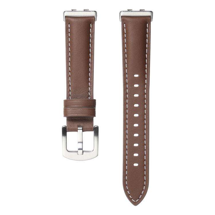 For Huawei Band 11 / Band 11 Pro Plain Genuine Leather Watch Band(Brown)
