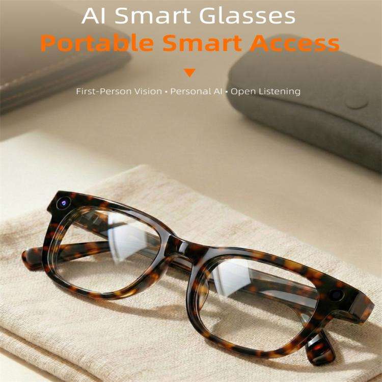 G600Pro 13MP AI Smart Glasses, Support Bluetooth Call / Intelligent Translation(Tortoiseshell Color)