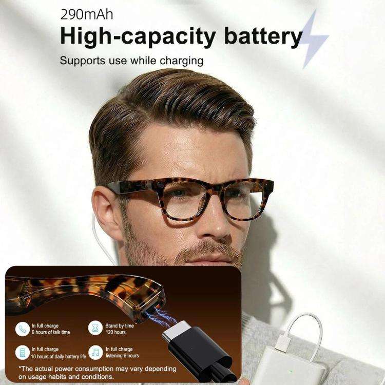 G600Pro 13MP AI Smart Glasses, Support Bluetooth Call / Intelligent Translation(Tortoiseshell Color)