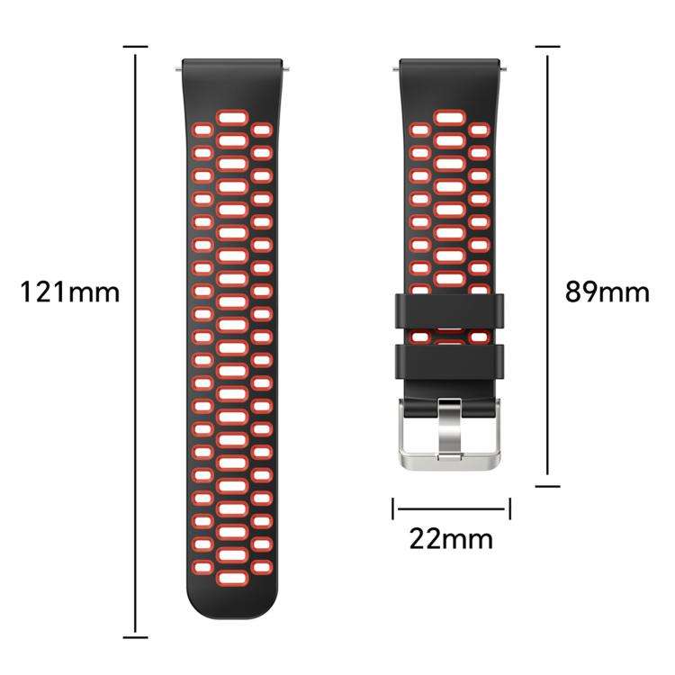 For Huawei Watch GT Runner 2 Two Color Perforated Silicone Watch Band(Orange Black)