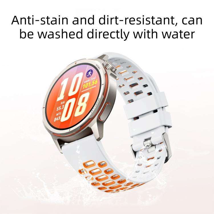 For Huawei Watch GT Runner 2 Two Color Perforated Silicone Watch Band(Orange Black)