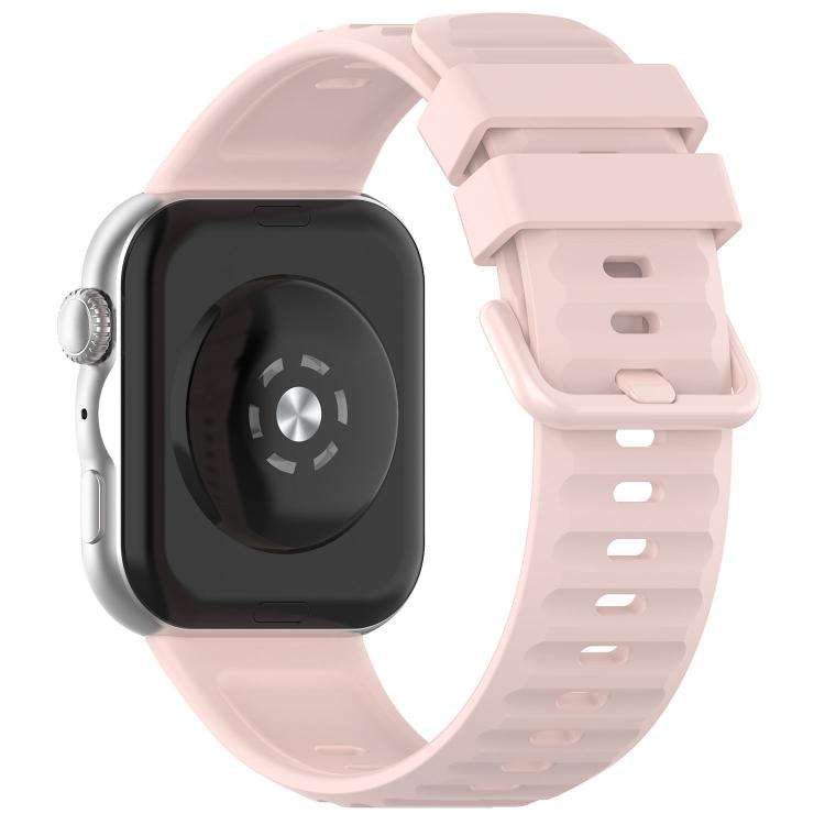 For Huawei Watch Fit 5 / Fit 5 Pro Wave Texture Coloured Buckle Solid Color Silicone Watch Band(N...