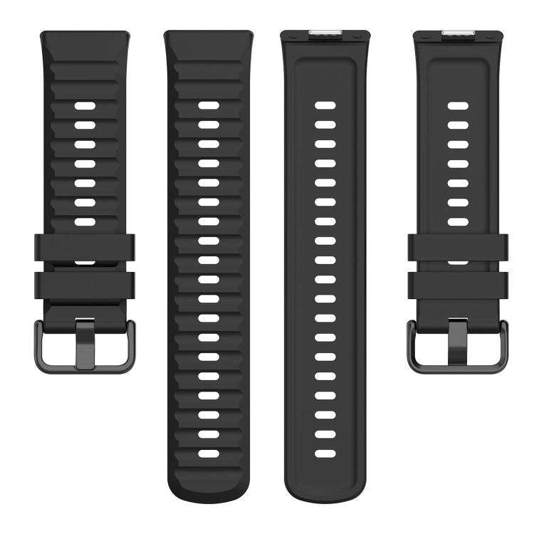 For Huawei Watch Fit 5 / Fit 5 Pro Wave Texture Coloured Buckle Solid Color Silicone Watch Band(N...