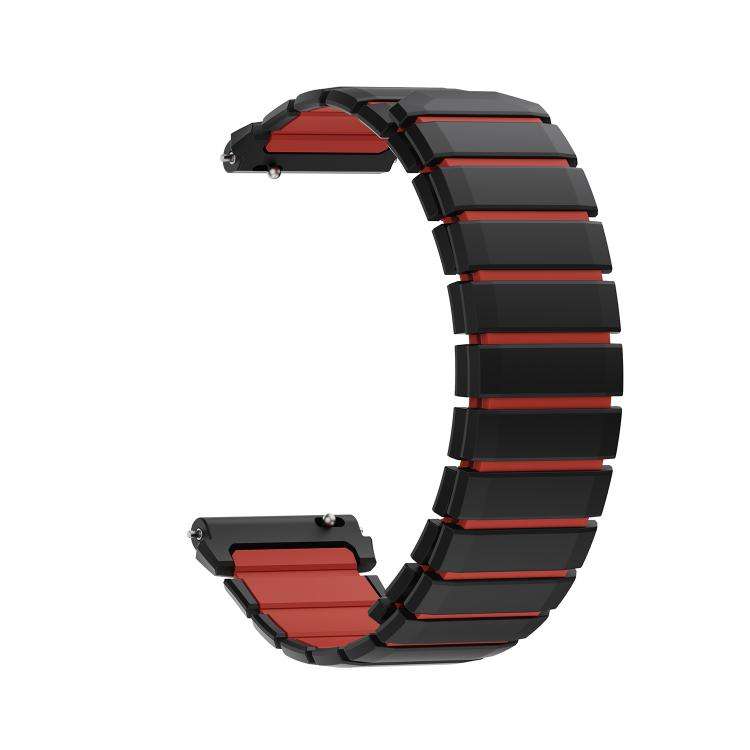 For Huawei Watch GT Runner 2 Two Color Magnetic Silicone Watch Band(Black Red)