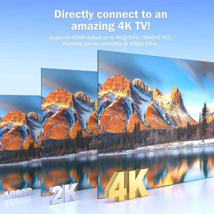 Lemorele AC08-1 4K HDMI Video Capture Card Game Live Recording Adapter(black)