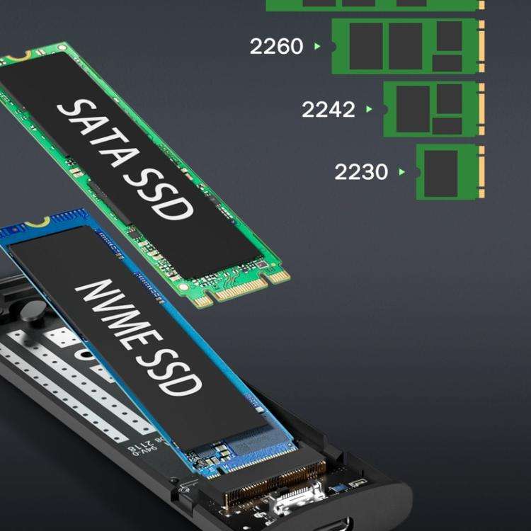Lemorele SD2L Dual-Bay M.2 Enclosure NVMe SATA 10Gbps High-Speed Adapter