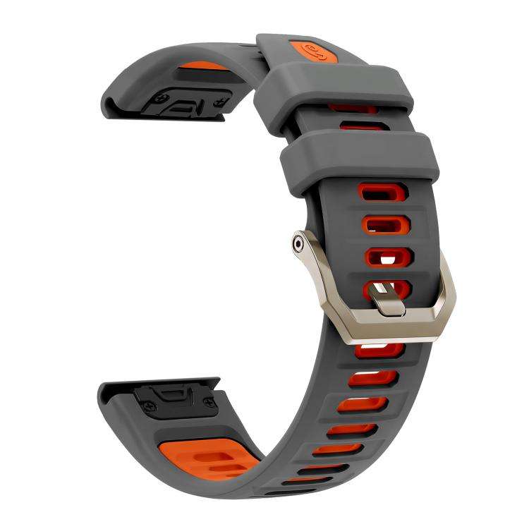 For Amazfit T-Rex Ultra 2 Quick Release Connector Wavy Two Color Silicone Watch Band(Space Gray O...