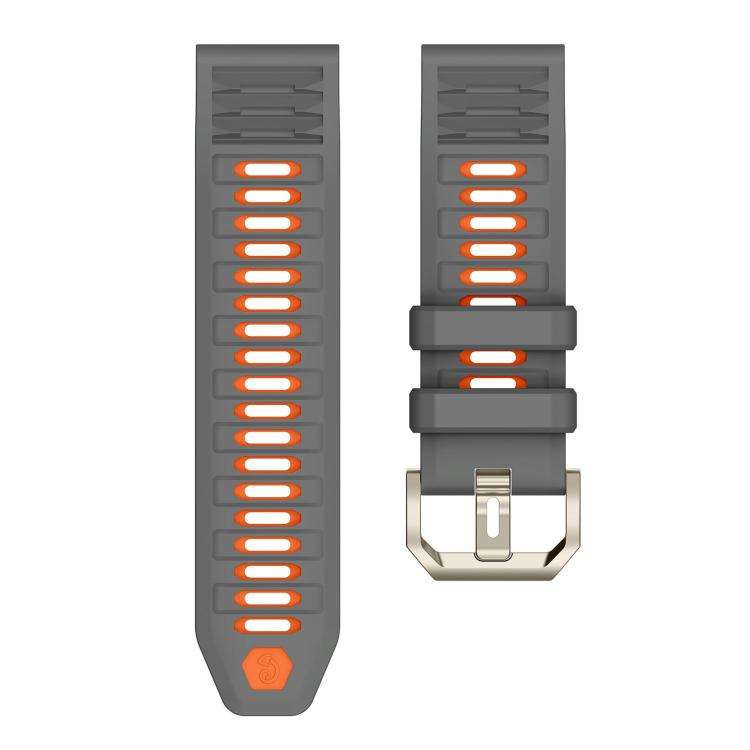 For Amazfit T-Rex Ultra 2 Quick Release Connector Wavy Two Color Silicone Watch Band(Space Gray O...