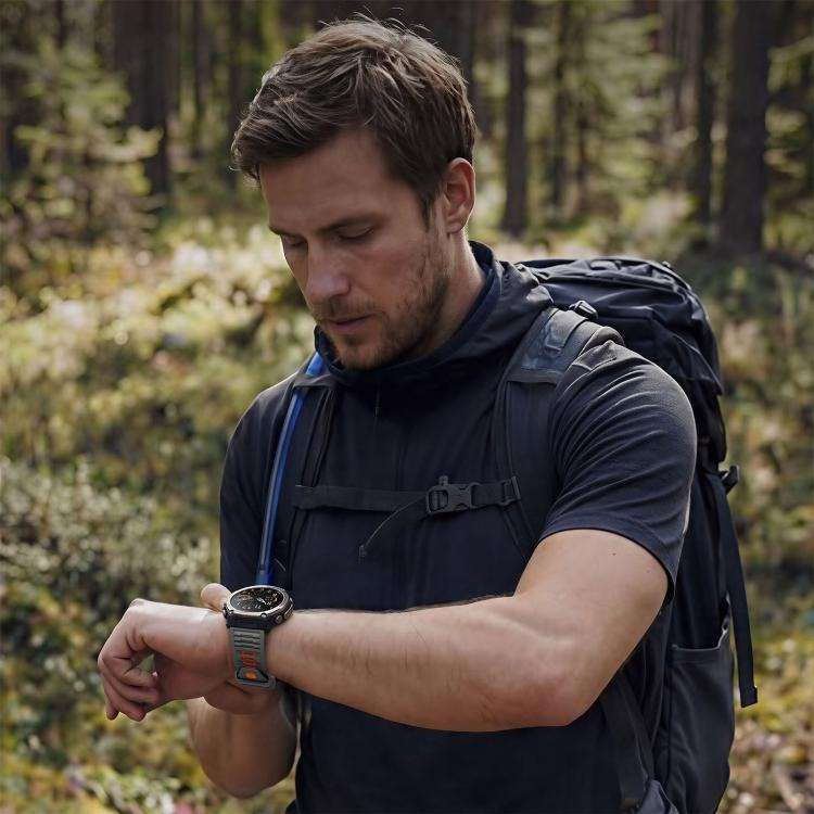 For Amazfit T-Rex Ultra 2 Quick Release Connector Wavy Two Color Silicone Watch Band(Space Gray O...