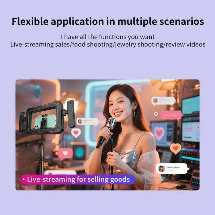 K03 Bluetooth Phone Remote Control Holder Handheld Ring Light 3 Color Temperature LED Fill Light
