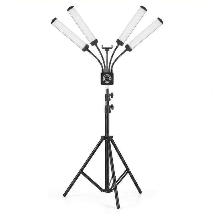 HD-150XJ 3200K-5600K Adjustable Remote Control 65W LED Photography Light 4-Arm Fill Light, Plug:A...