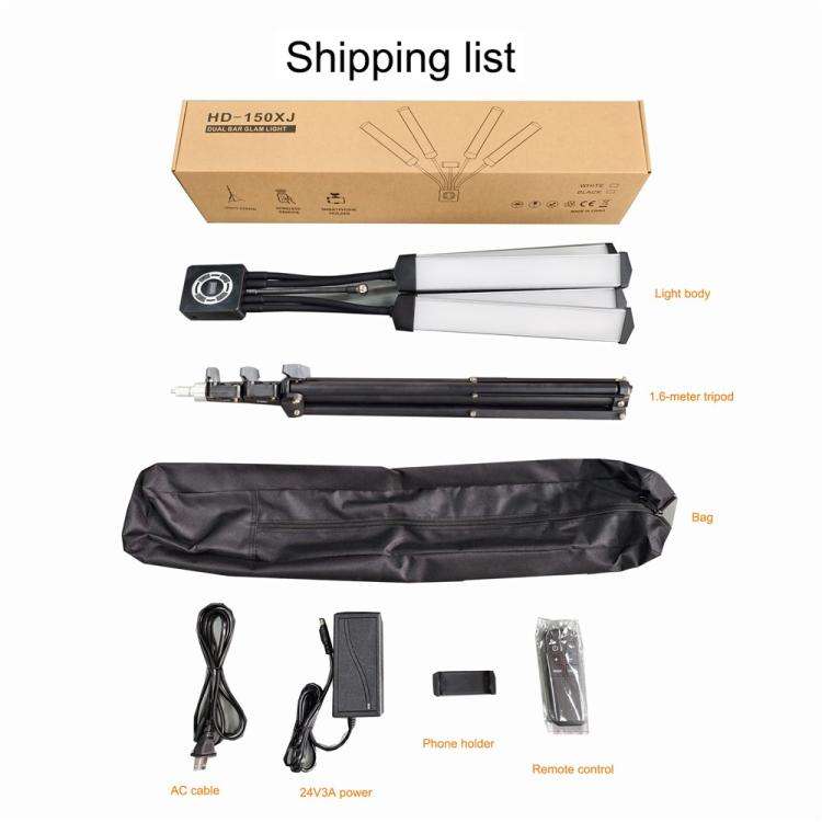 HD-150XJ 3200K-5600K Adjustable Remote Control 65W LED Photography Light 4-Arm Fill Light, Plug:A...