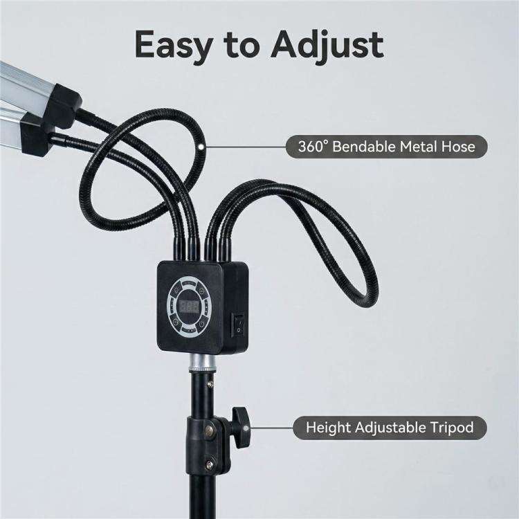 HD-150XJ 3200K-5600K Adjustable Remote Control 65W LED Photography Light 4-Arm Fill Light, Plug:E...