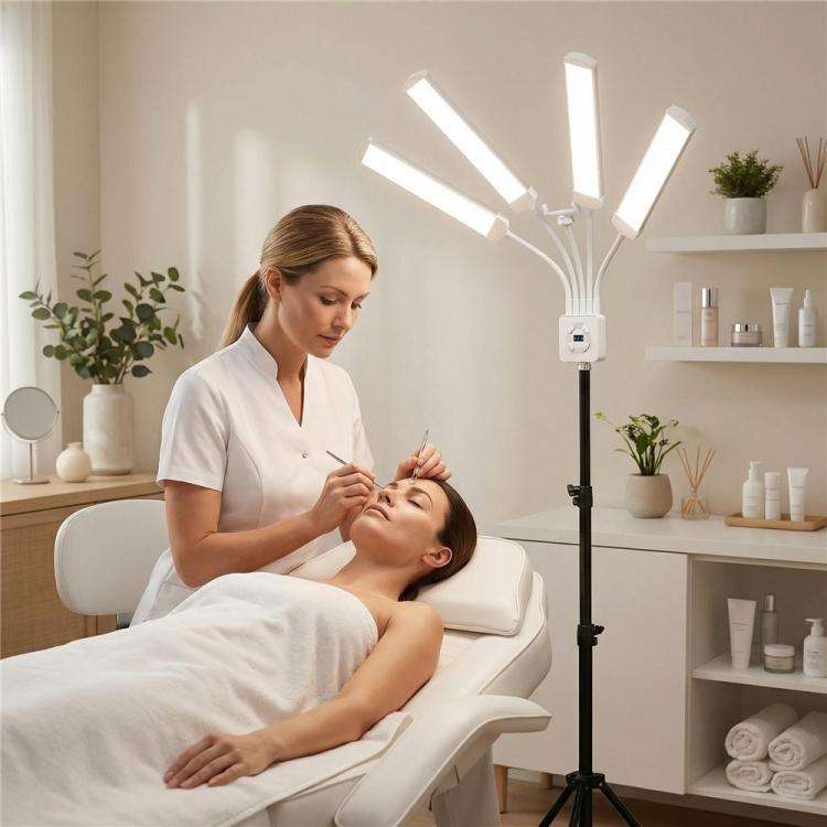 HD-150XJ 3200K-5600K Adjustable Remote Control 65W LED Photography Light 4-Arm Fill Light, Plug:E...