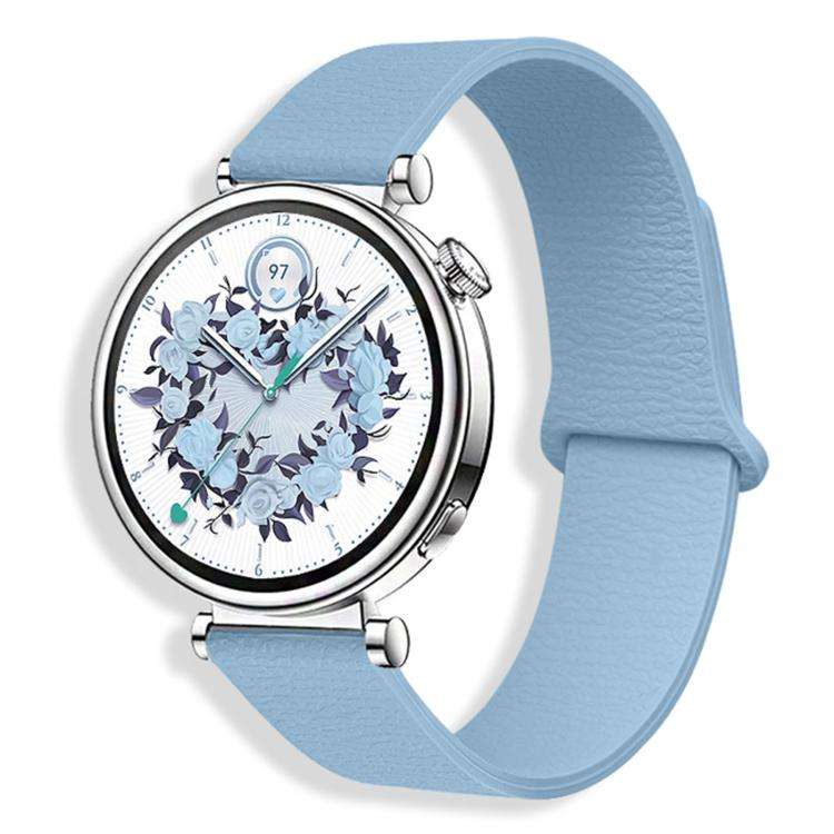 20mm Lychee Pattern Magnetic Loop Silicone Watch Band(Cloud Water Blue)