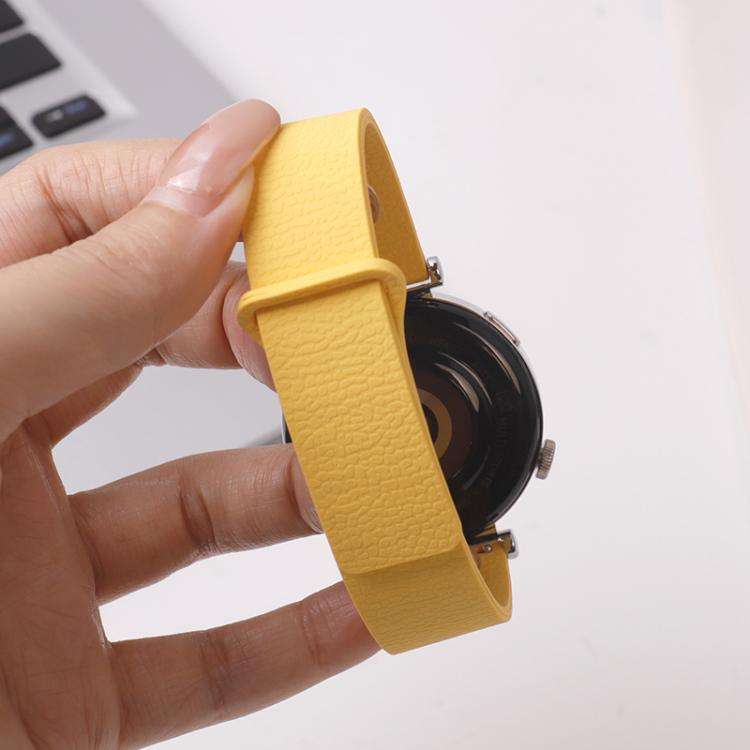 22mm Lychee Pattern Magnetic Loop Silicone Watch Band(Cloud Water Blue)