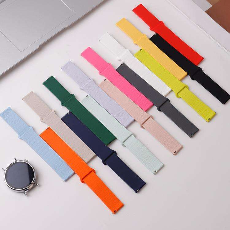 22mm Lychee Pattern Magnetic Loop Silicone Watch Band(Cloud Water Blue)