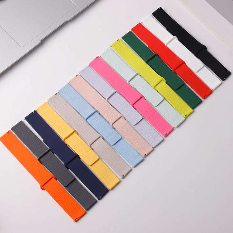 18mm Lychee Pattern Magnetic Loop Silicone Watch Band(Cloud Water Blue)