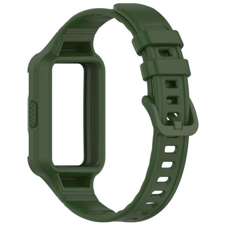 For Huawei Band 11 Pro / 11 Pro NFC Integrated Armor Solid Color Silicone Watch Band(Army Green)